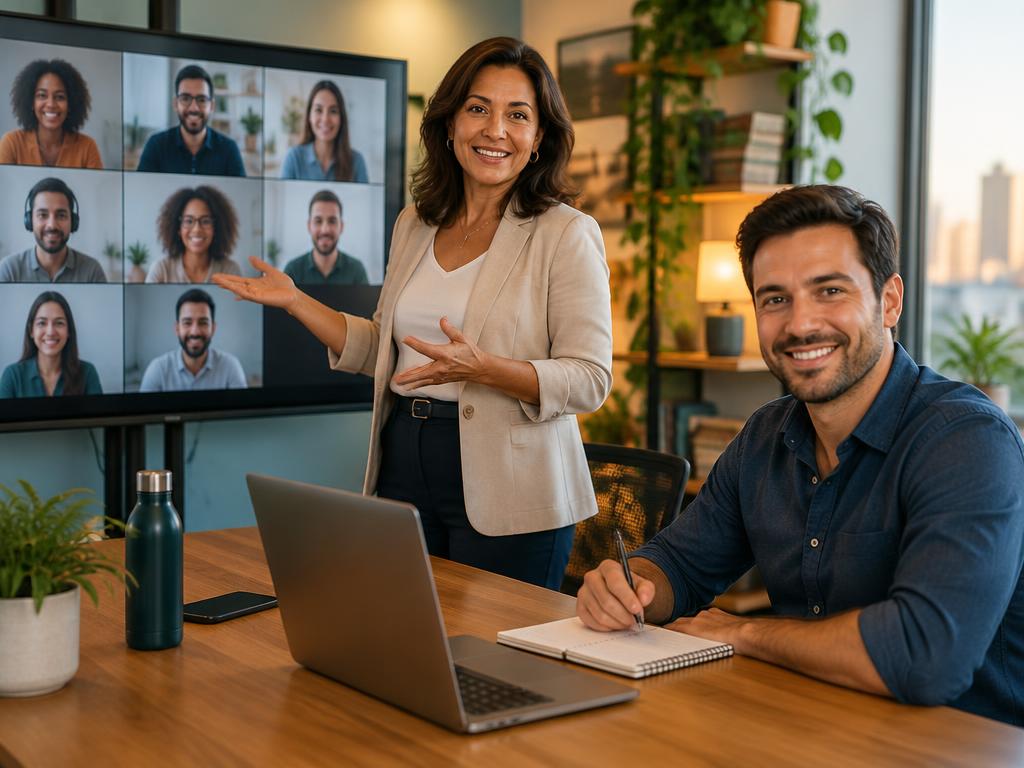 Consultores ministrando o workshop online da Trilha Carreiras